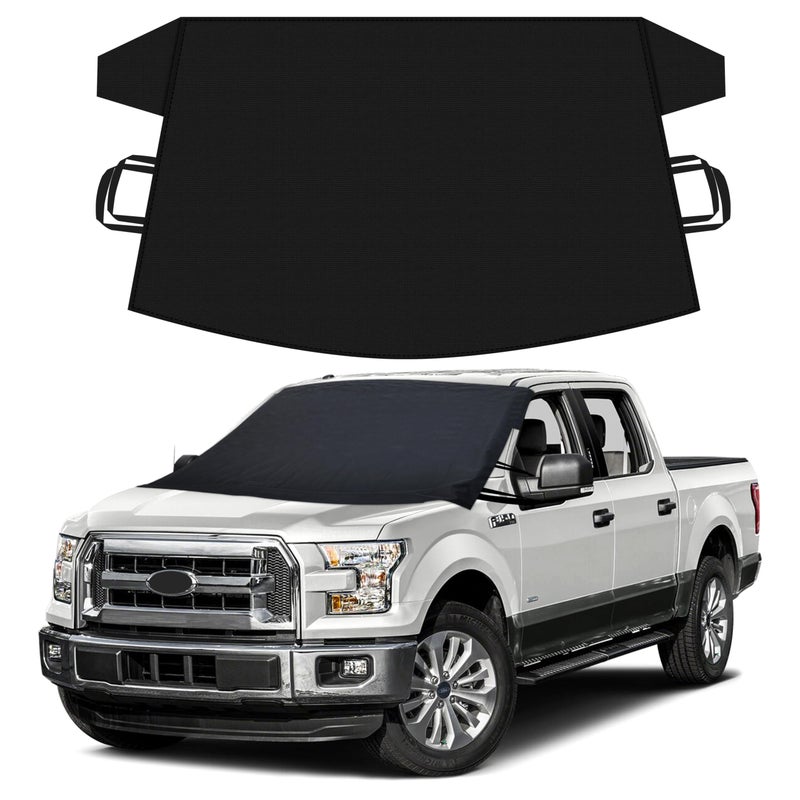 Autovir Truck Windshield Cover for Ice and Snow  SUV Snow Cover  Frost Cover Gives Protection from Snow and Ice  Car Cover for Snow  Winter Car Accessories | X-Large (74"" x 43"") - Image 1